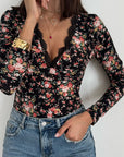 Body Florence - nero floreale - vista 8