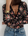 Body Florence - nero floreale - vista 7