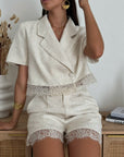 BLAZER CROP MALIKA BEIGE CHIARO