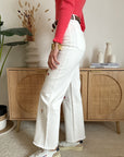 Jeans Bianco Ricamo Fiori