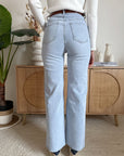 Jeans Denim Chiaro Ricamo Fiori
