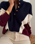 Maglia Judie - blu navy panna bordeaux - vista 1