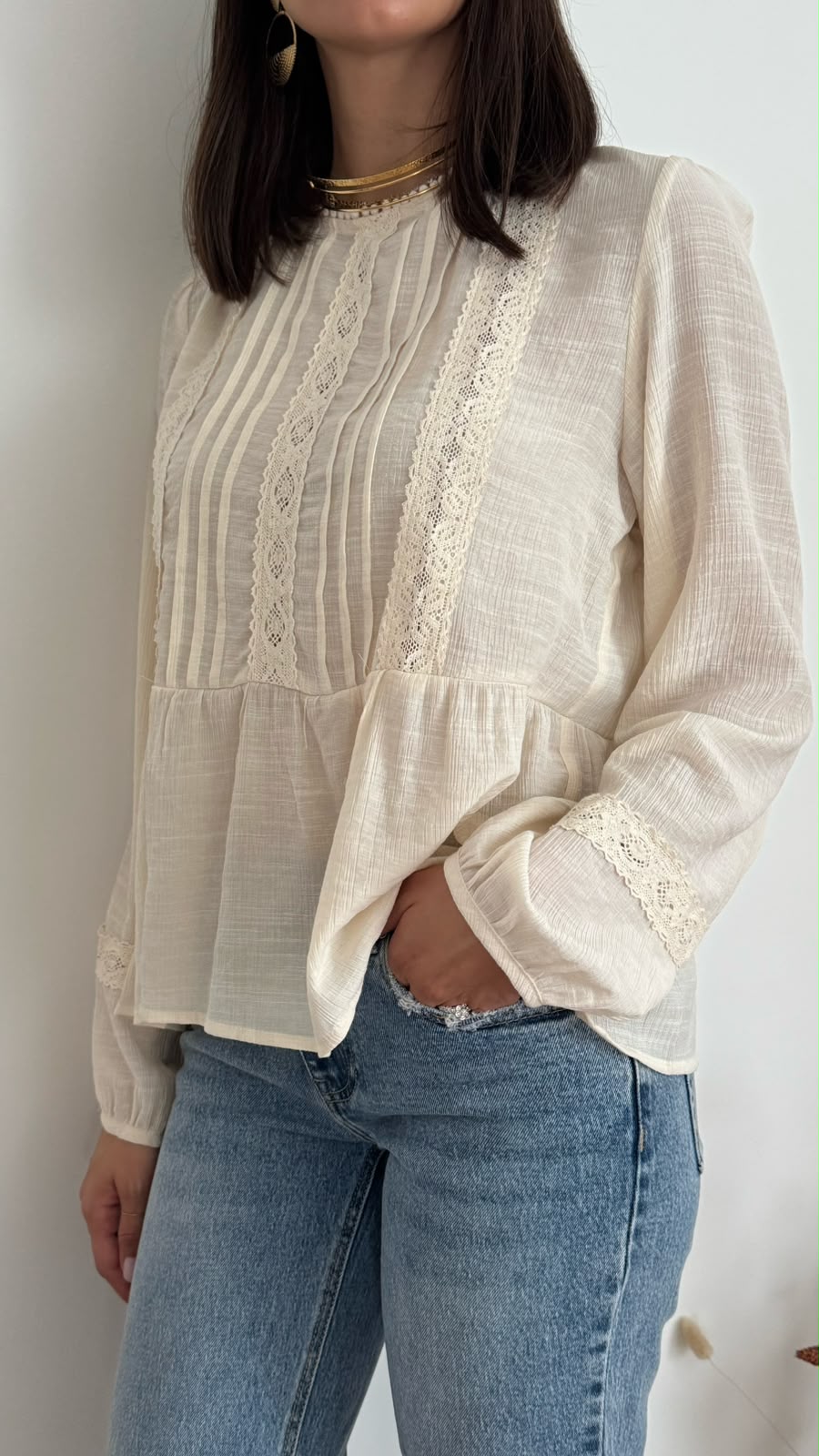 Blusa Greta - ecrù - vista 3