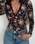 Body Florence - nero floreale - vista 2