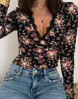 Body Florence - nero floreale - vista 5