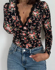 Body Florence - nero floreale - vista 9