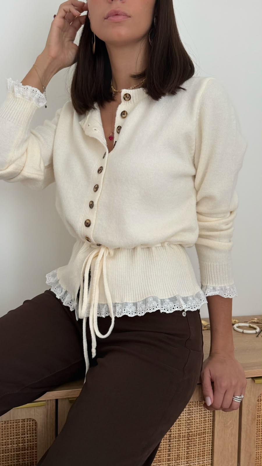 Cardigan Marley - ecrù - vista 1