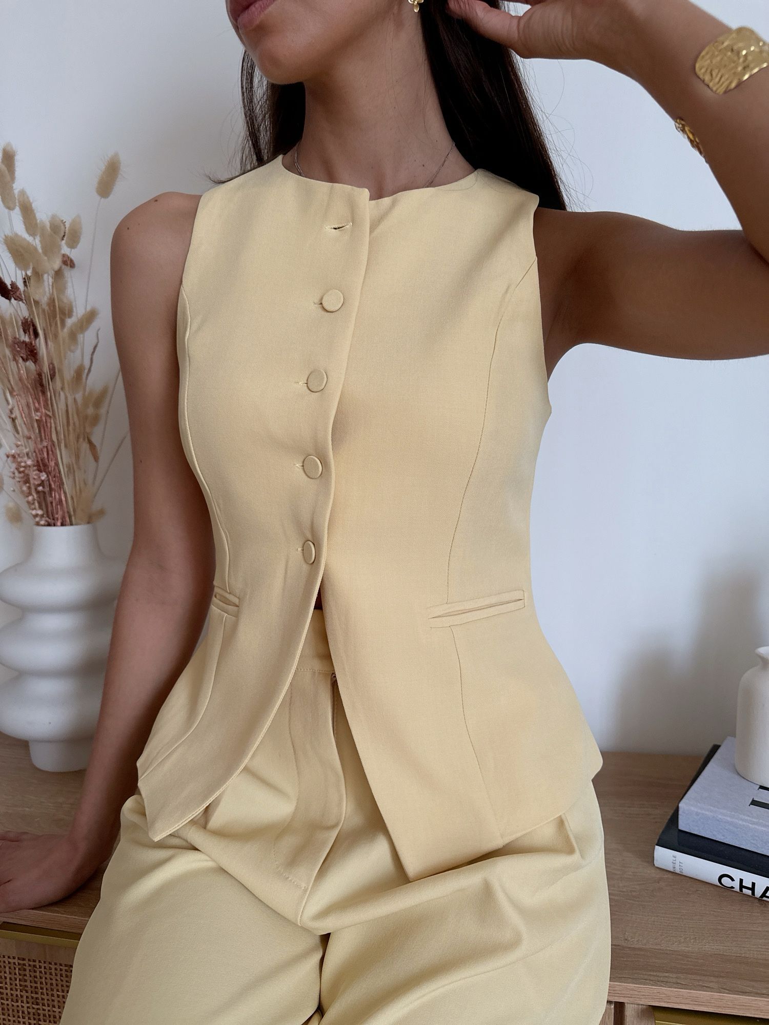 Gilet Solea Giallo Pastello