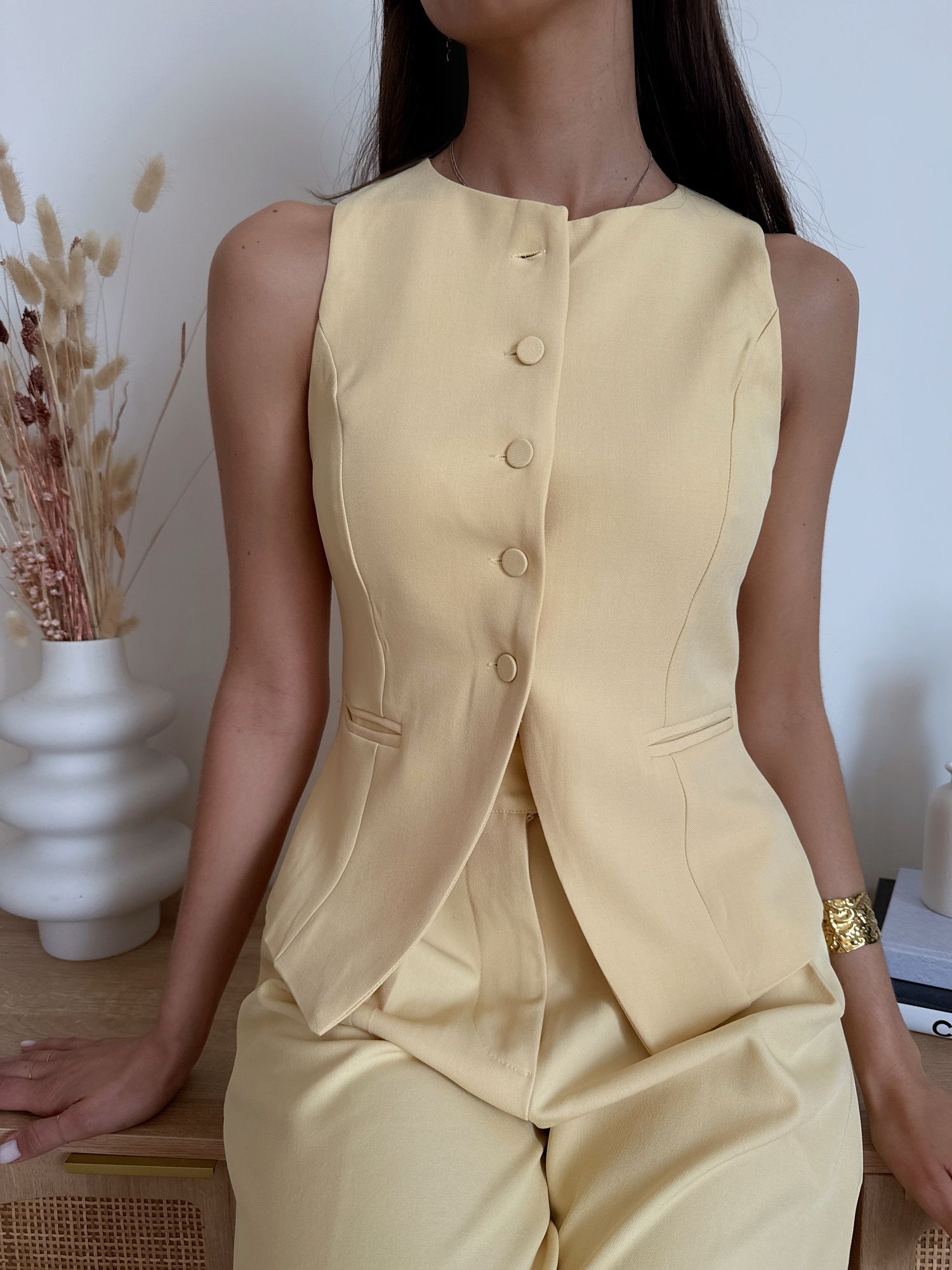 Gilet Solea Giallo Pastello