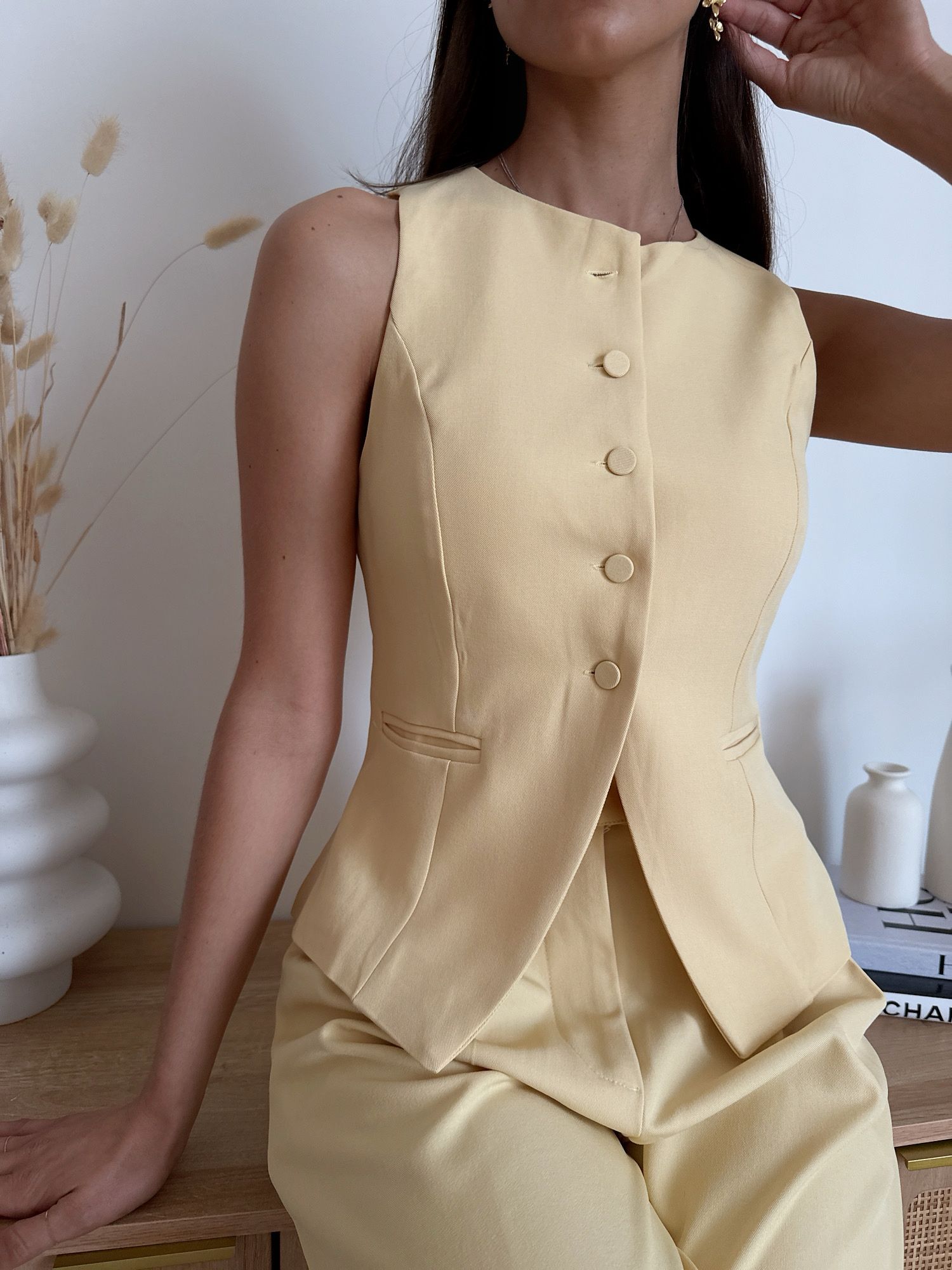 Gilet Solea Giallo Pastello