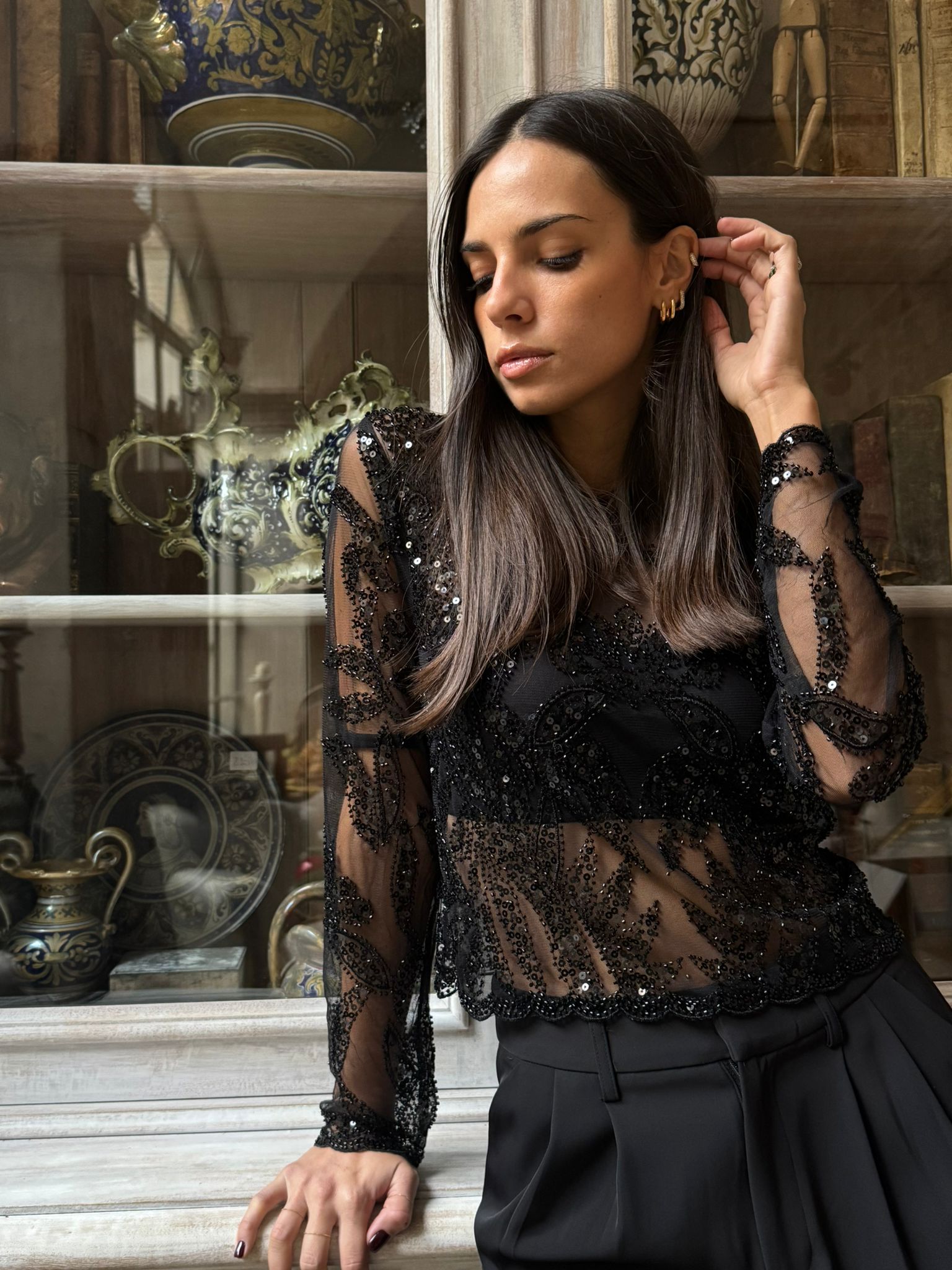 Maglia Cropped Nayla Nera