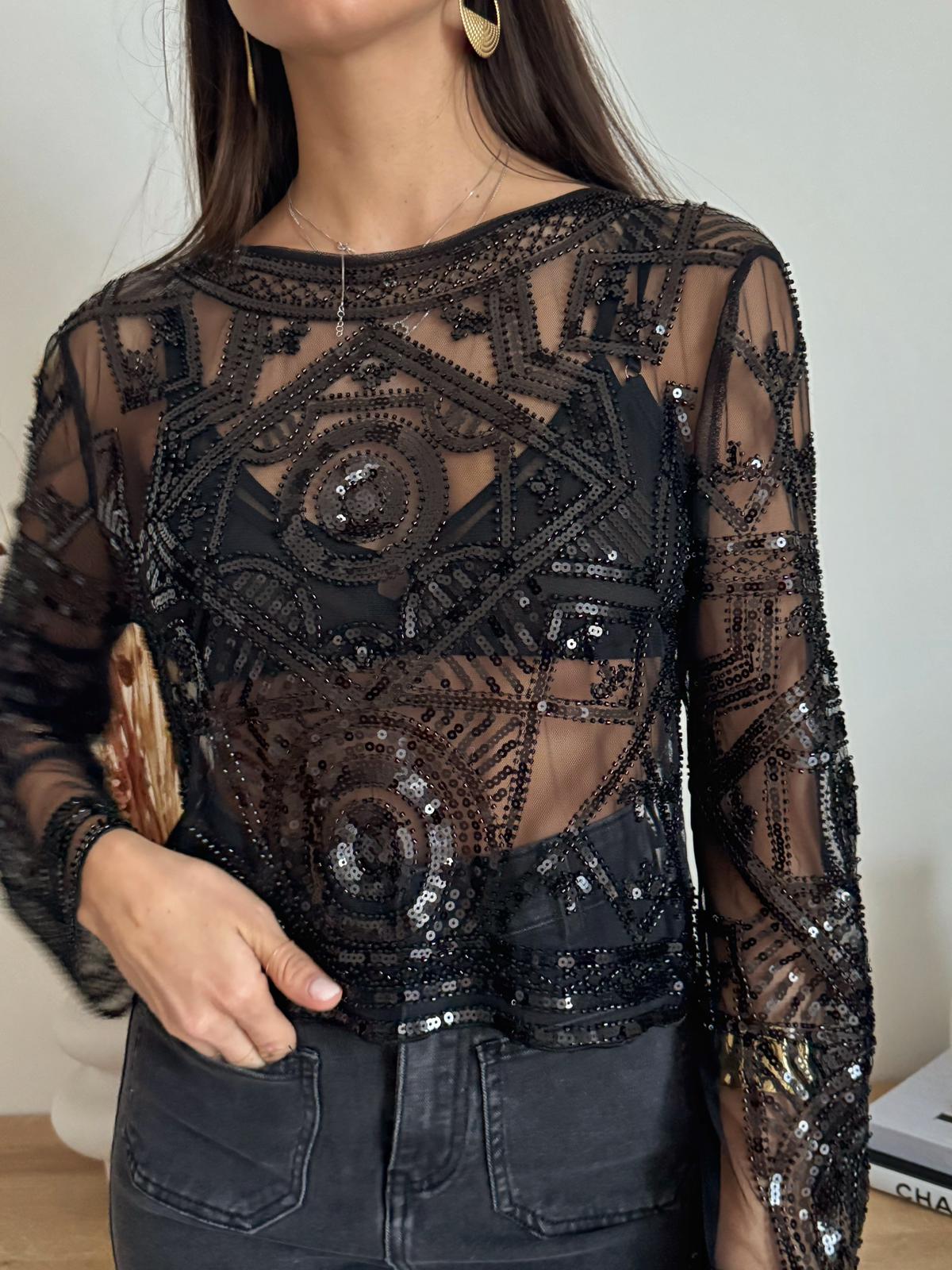 Maglia Cropped Nayla Nera