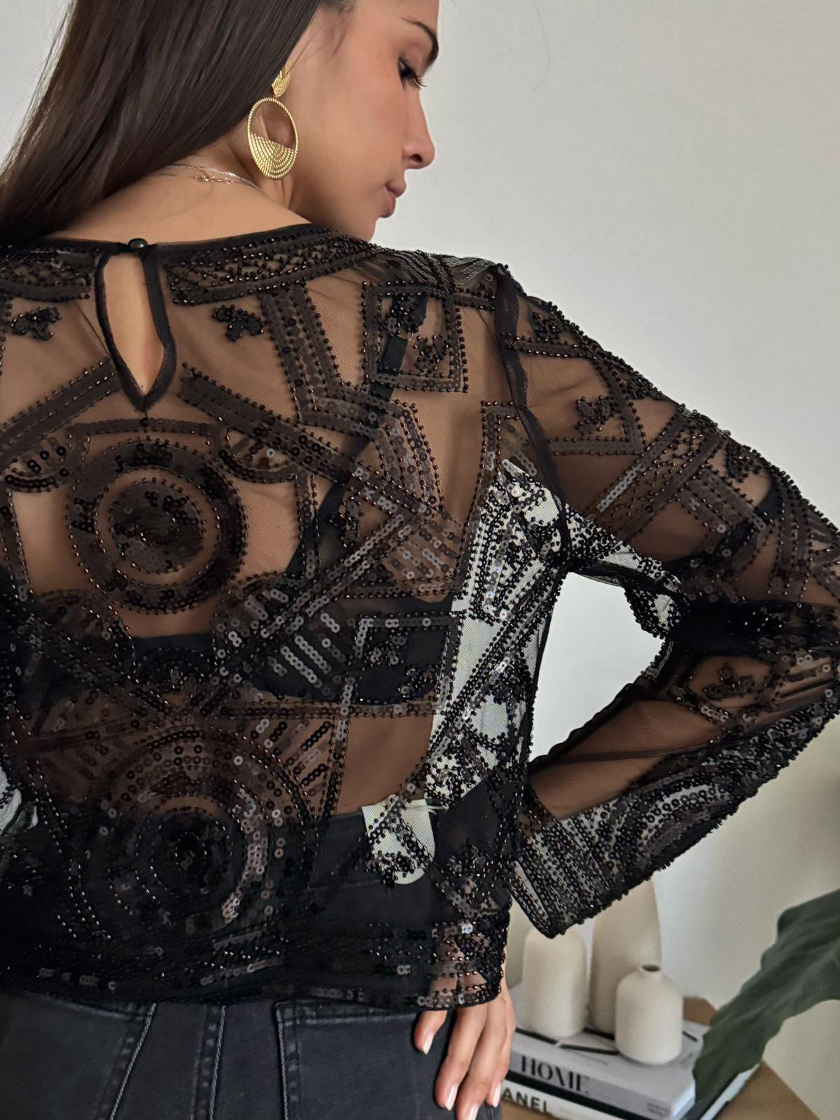 Maglia Cropped Nayla Nera