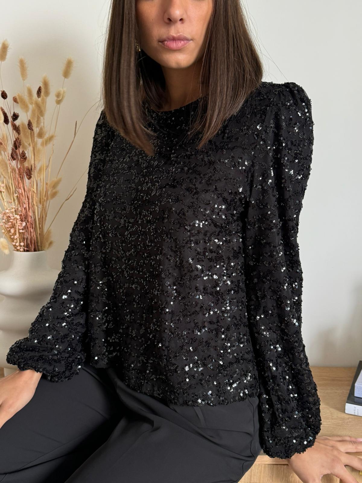 Maglia Paillettes Chloè Nera