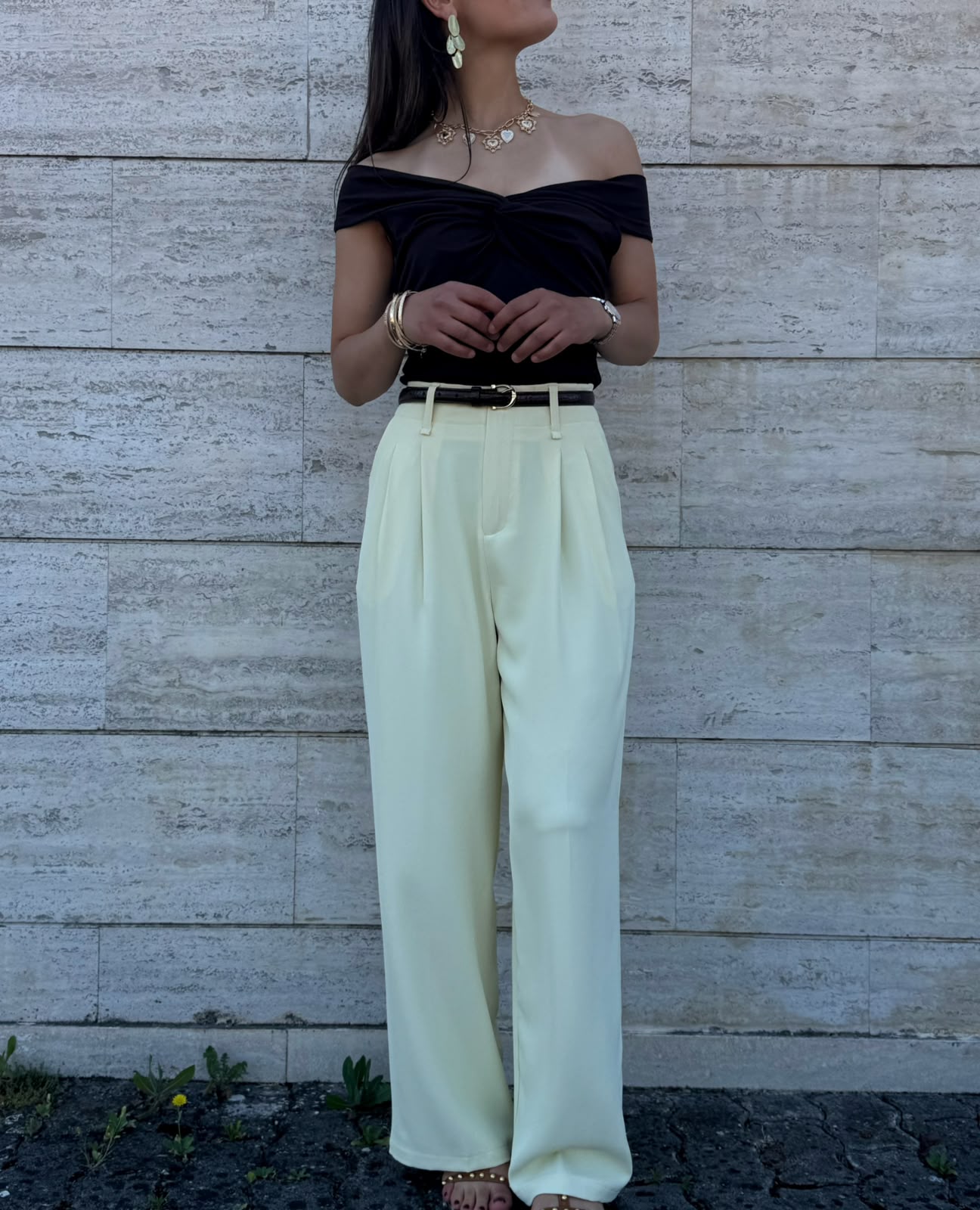 PANTALONE AUDREY GIALLO BURRO