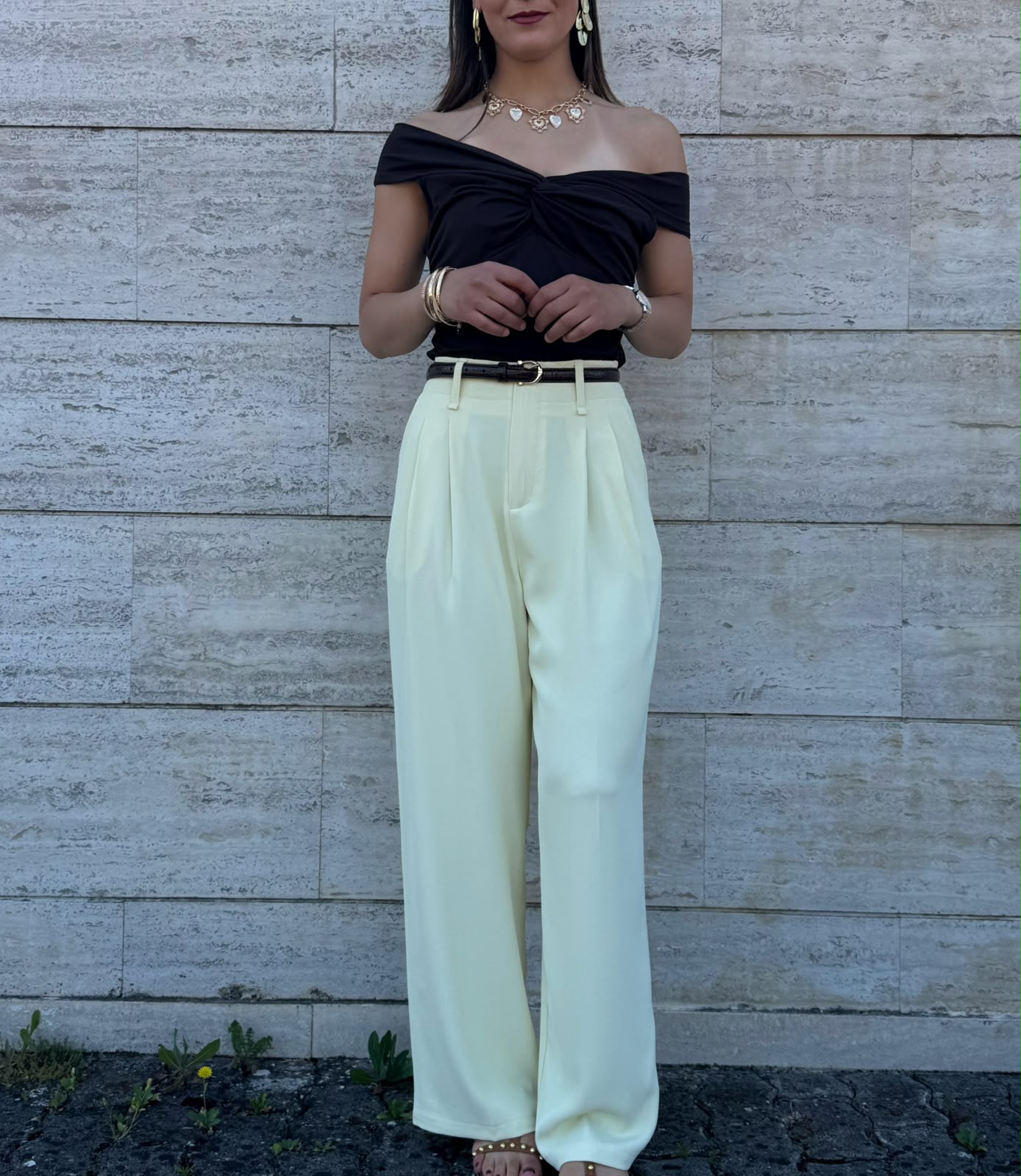 PANTALONE AUDREY GIALLO BURRO