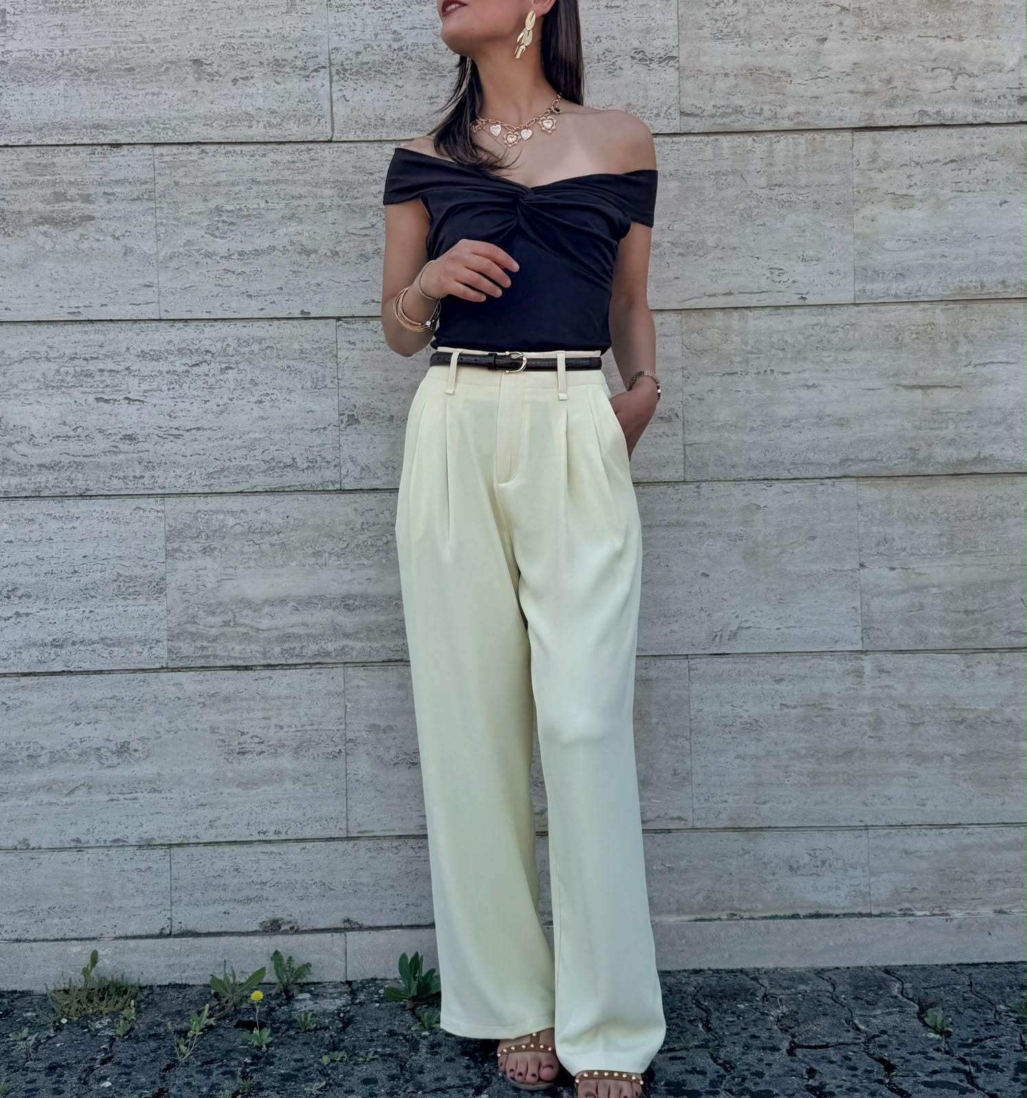 PANTALONE AUDREY GIALLO BURRO