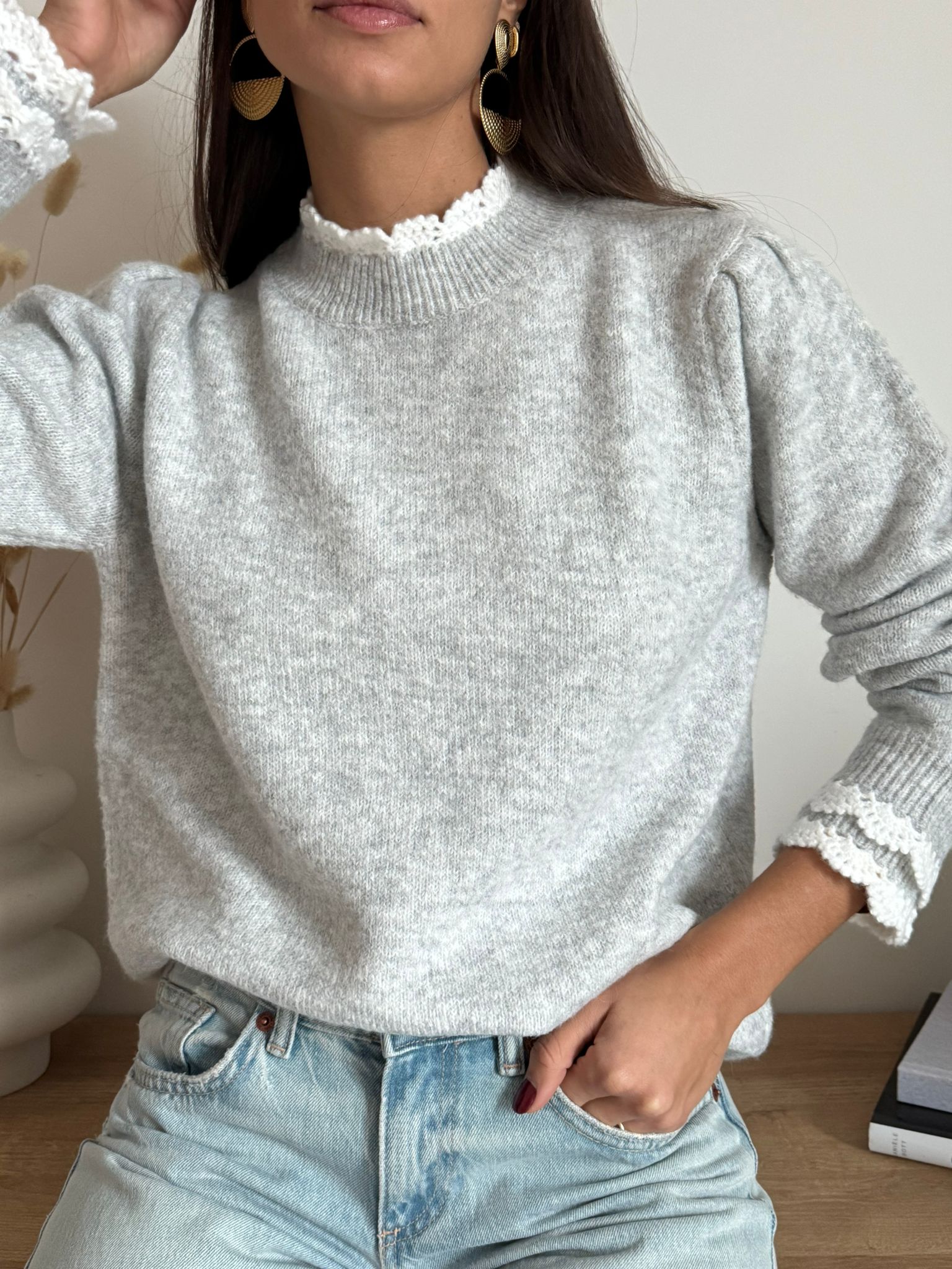 Pull Nolianne Grigio Chiaro