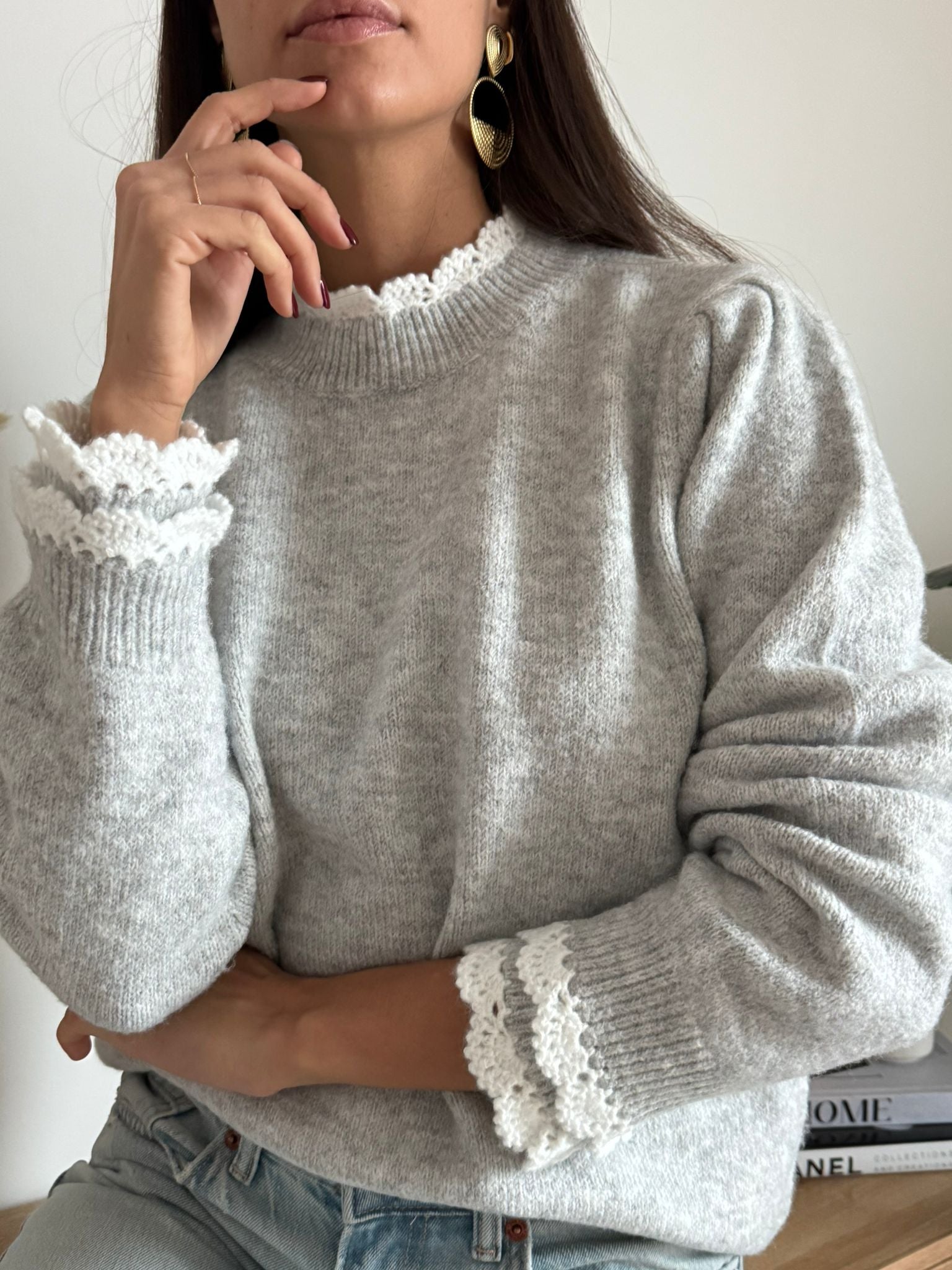 Pull Nolianne Grigio Chiaro