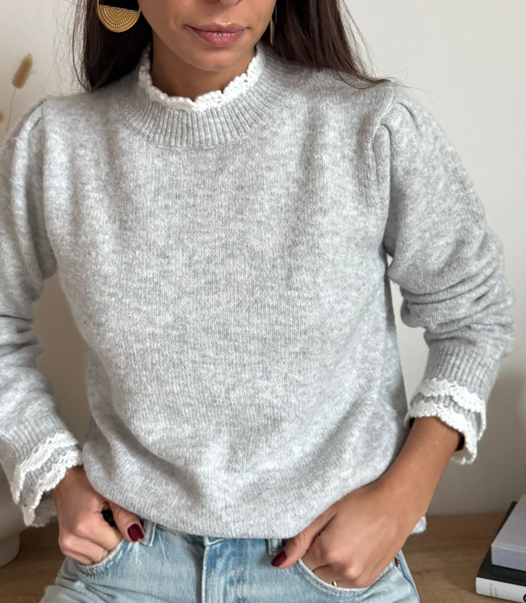 Pull Nolianne Grigio Chiaro