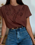 T-SHIRT ARIEL MARRONE