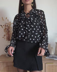 Blusa in Chiffon a Pois